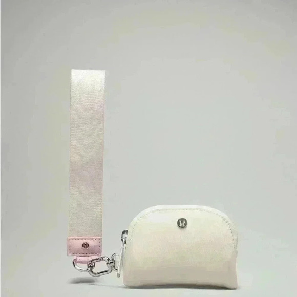 Lululemon 💕 Dual Pouch Wristlet in SOLD OUT color White Opal/ Pink preppy bag - Picture 3 of 4